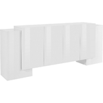 Mobile Basso da Ingresso 210 cm Bianco Lucido Moderno Credenza Grande