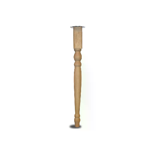 Gamba in legno sagomata  60 - H.750 mm. legno grezzo
