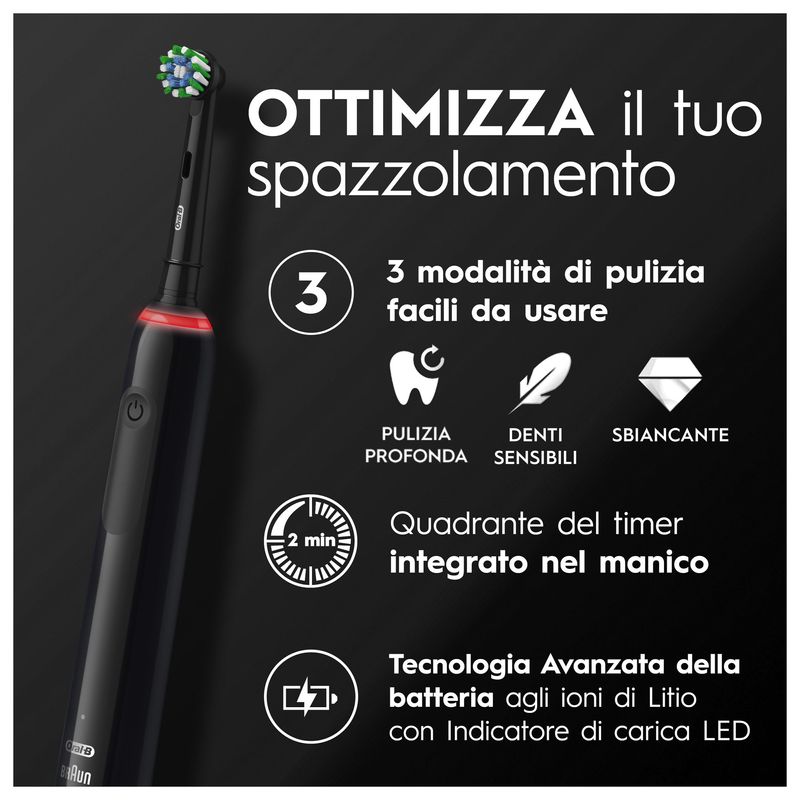 Oral-B-Spazzolino-Elettrico-Ricaricabile-Pro-3-3000-Sensore-di-Pressione-Luminoso-Batteria-a-Lunga-Durata-2-Testine-Cross-Action-1-Spazzolino-Elettrico-Nero-Idea-Regalo