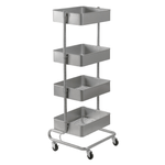 Utility Trolley 4, carrello espositore multiuso a 4 ripiani