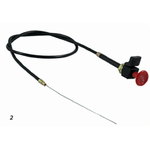 Tirante stop motore,cavo lunghezza 1200mm con leva d'arresto e pomello stop rosso Confezione da 1pz