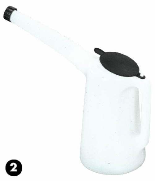 Brocca in polietilene per travaso carburante 2L con beccuccio flessibile Confezione da 2pz
