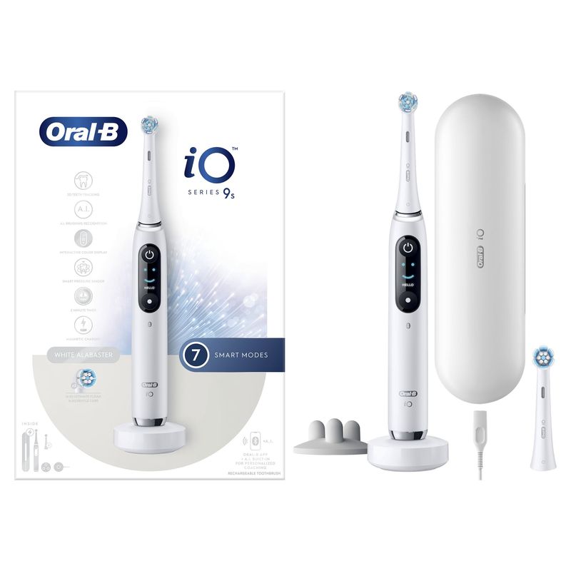 Oral-B-iO-Spazzolino-Elettrico-Ricaricabile-9S-Bianco-2-Testine-1-Custodia-Da-Viaggio-Ricaricabile