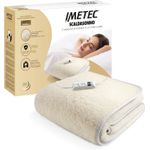 Imetec Scaldasonno Singolo 150x80 cm, Basso Consumo, 50% Lana e Merino, 2 Temperature