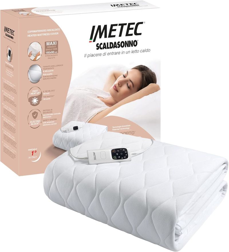 Imetec-16728-coperta-cuscino-elettrico-Riscaldaletto-elettrico-150-W-Bianco-Tessuto