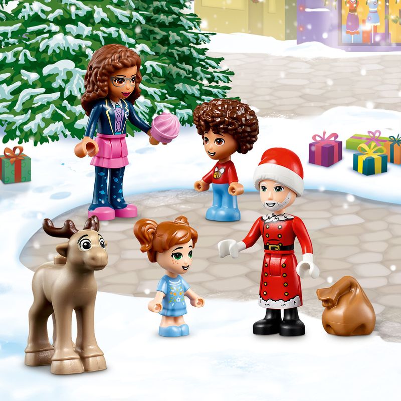 LEGO-Friends-41706-Calendario-dell-Avvento-Set-2022-24-Giochi-Creativi-Natalizi-con-Babbo-Natale-Pupazzo-di-Neve-e-Renne