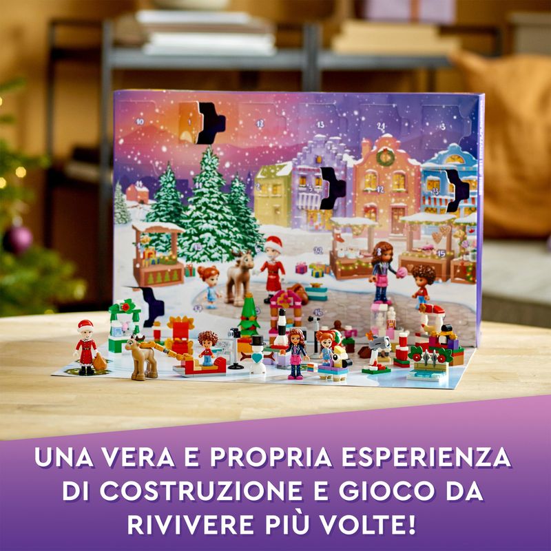 LEGO-Friends-41706-Calendario-dell-Avvento-Set-2022-24-Giochi-Creativi-Natalizi-con-Babbo-Natale-Pupazzo-di-Neve-e-Renne