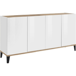 Credenza Bassa con 4 Ante 193,5x42x14 Bianco Acero