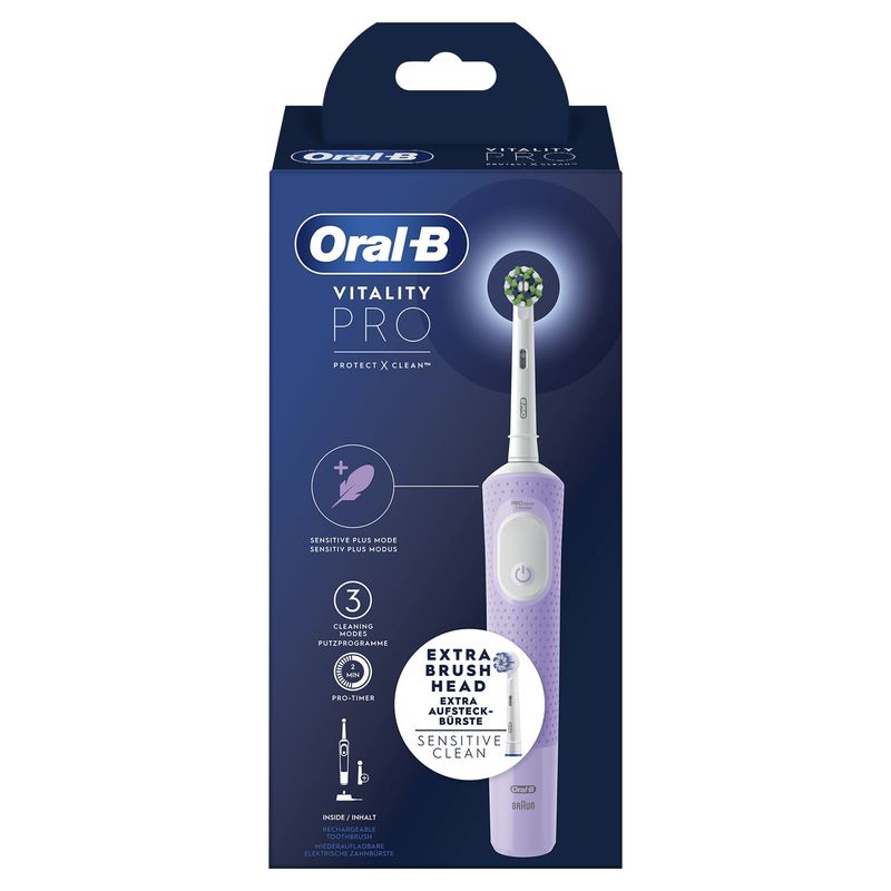 Oral-B-Vitality-Spazzolino-Elettrico-Ricaricabile-Pro-Viola-2-Testine