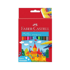 Faber Castell Faber-Castell Castle Confezione da 24 pennarelli - Inchiostro lavabile a base d'acqua - Colori assortiti