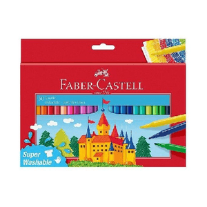 Faber Castell Faber-Castell Castle Confezione da 50 pennarelli - Inchiostro lavabile a base d'acqua - Colori assortiti