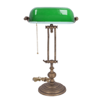 Lampada da tavolo Ministeriale Vetro Verde in Ottone MADE IN ITALY