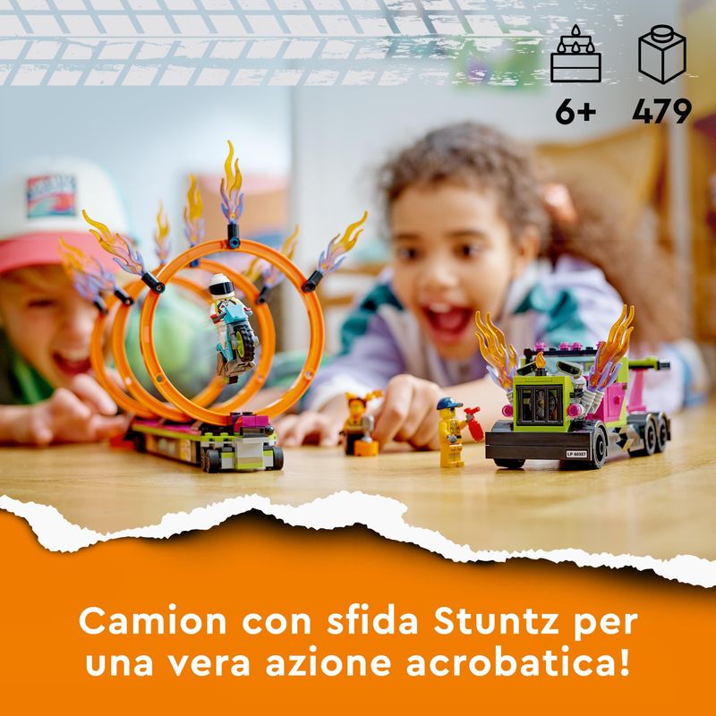 LEGO-60357-City-Stuntz---Stunt-Truck-con-Moto-e-Anelli-di-Fuoco