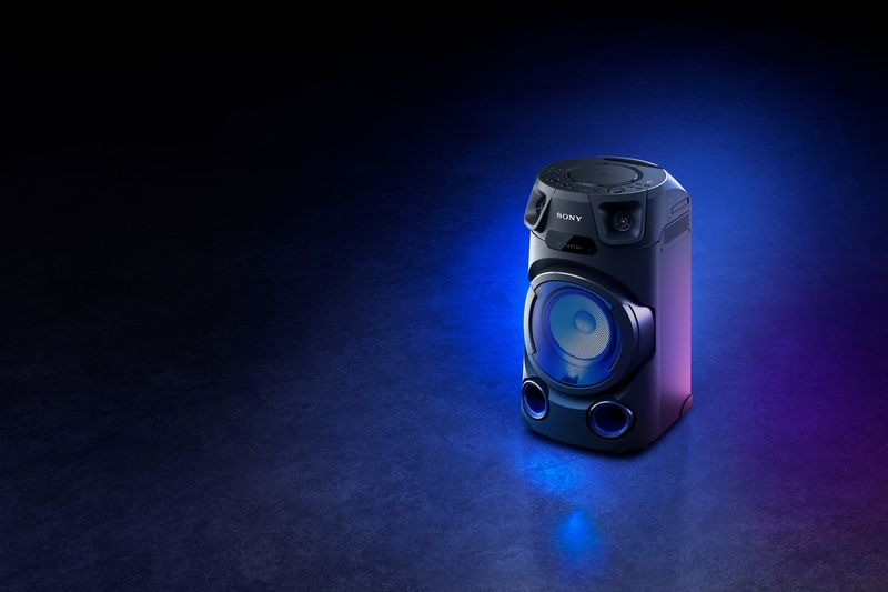 Sony-MHC-V13-Altoparlante-Bluetooth-All-in-One-con-Jet-Bass-Booster-Effetti-Luminosi-Lettore-Cd-Usb-Nero