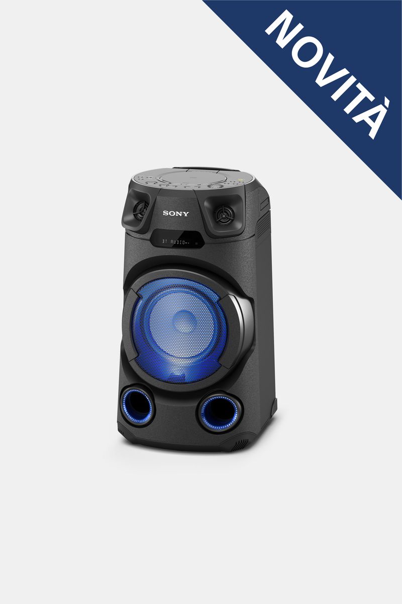 Sony-MHC-V13-Altoparlante-Bluetooth-All-in-One-con-Jet-Bass-Booster-Effetti-Luminosi-Lettore-Cd-Usb-Nero