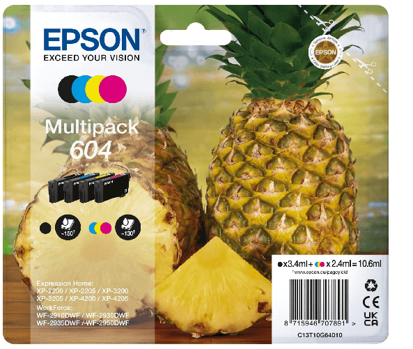 Epson 604 cartuccia d'inchiostro 4 pz Compatibile Resa standard Nero, Ciano, Magenta, Giallo