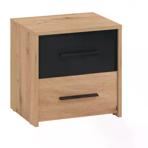comodino due cassetti moderno minimal in legno cm 42 x 33,2 x 42,1 h - TIMBER