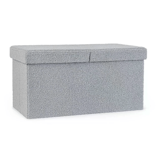 Pouf ContenitorePieg. Ret Boucle Grigia (2 Pezzi) - MARTIN