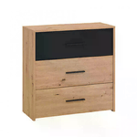 comò tre cassetti moderno minimal in legno cm 80,6 x 33,2 x 80,5 h - TIMBER