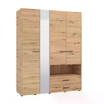 armadio 4 ante 2 cassetti con specchio cm 161 x 55 x 205,5 h - CLEANLINE