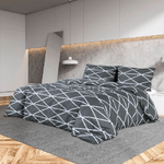 vidaXL Set Copripiumino Grigio 140x200 cm in Cotone
