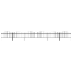 vidaXL Recinzione Giardino Punta Lancia (1,25-1,5)x10,2m Acciaio Nera