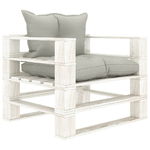 vidaXL Poltrona da Giardino Pallet con Cuscini Tortora in Legno