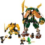 LEGO NINJAGO 71794 Team Mech Ninja di Lloyd e Arin, Set con 2 Action Figure Combinabili e 5 Minifigure