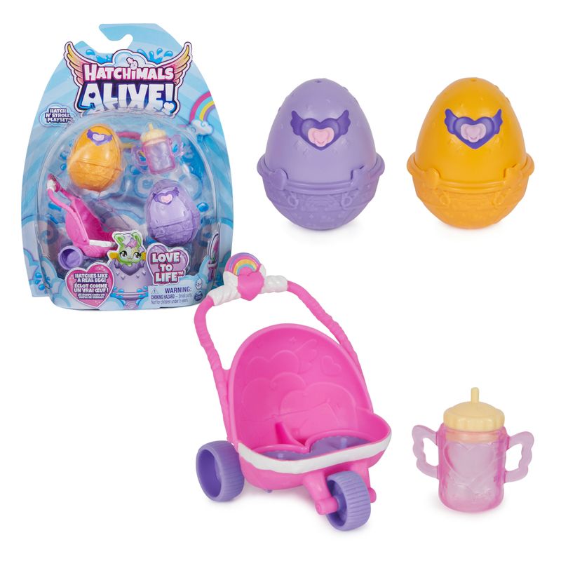 Hatchimals-Alive-confezione-con-due-uova-che-si-schiudono-con-l’acqua-e-passeggino-giocattoli-per-bambine-e-bambini-dai-3-anni-in-su