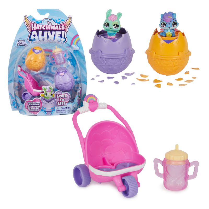 Hatchimals-Alive-confezione-con-due-uova-che-si-schiudono-con-l’acqua-e-passeggino-giocattoli-per-bambine-e-bambini-dai-3-anni-in-su