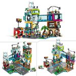 LEGO-City-60380-Downtown-Modular-Building-Set-con-Negozio-Barbiere-Studio-Blogging-Hotel-Discoteca-e-14-Minifigure