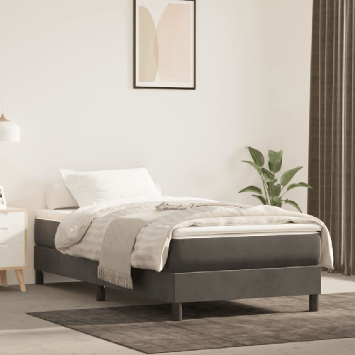 Materasso-a-Molle-Grigio-Scuro-90x200x20-cm-in-Velluto