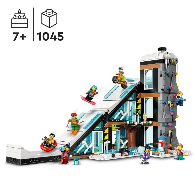 LEGO-City-60366-Centro-Sci-e-Arrampicata-Modular-Building-Set-a-3-Livelli-con-Pista-e-8-Minifigure-Regalo-per-Bambini-7-