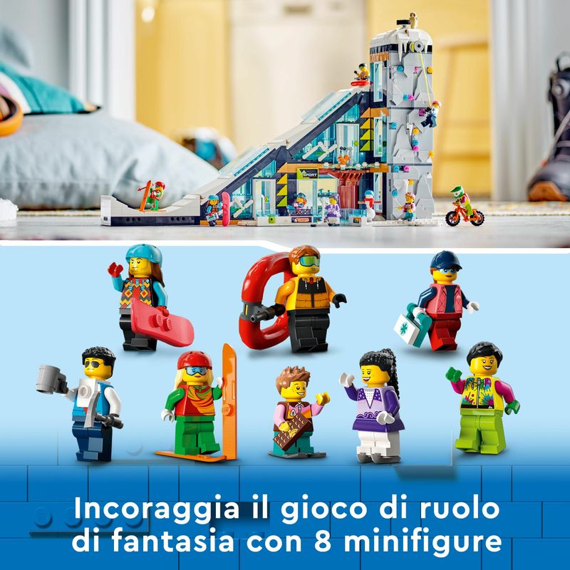 LEGO-City-60366-Centro-Sci-e-Arrampicata-Modular-Building-Set-a-3-Livelli-con-Pista-e-8-Minifigure-Regalo-per-Bambini-7-