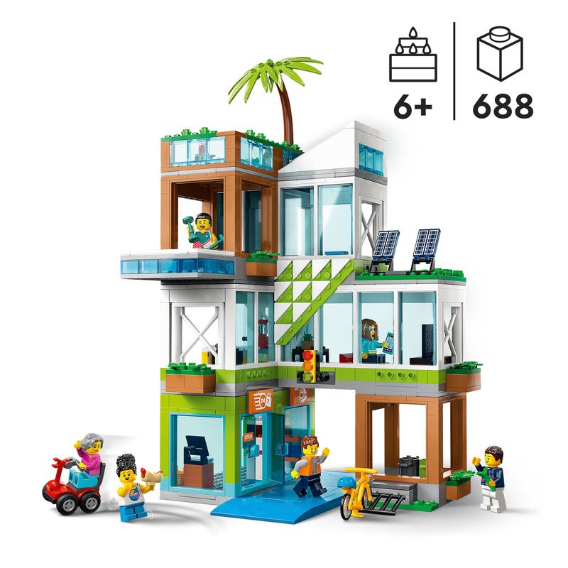 LEGO-City-60365-Condomini-Modular-Building-Set-con-Stanze-Combinabili-e-6-Minifigure-Regalo-di-Compleanno-per-Bambini-6--Anni