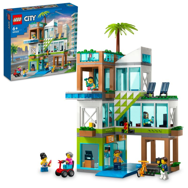 LEGO-City-60365-Condomini-Modular-Building-Set-con-Stanze-Combinabili-e-6-Minifigure-Regalo-di-Compleanno-per-Bambini-6--Anni