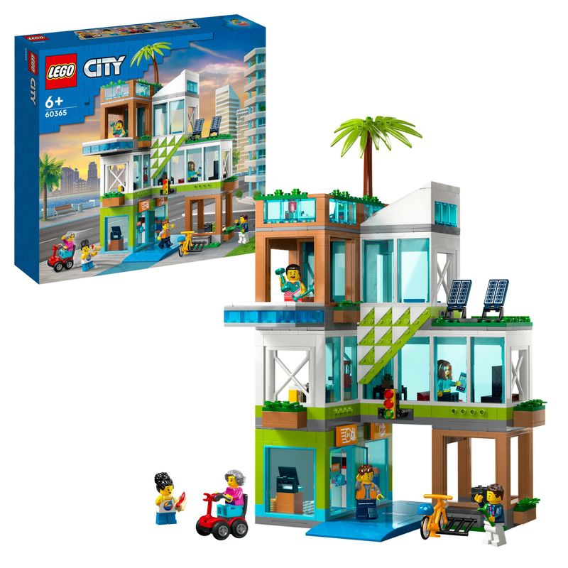 LEGO-City-60365-Condomini-Modular-Building-Set-con-Stanze-Combinabili-e-6-Minifigure-Regalo-di-Compleanno-per-Bambini-6--Anni