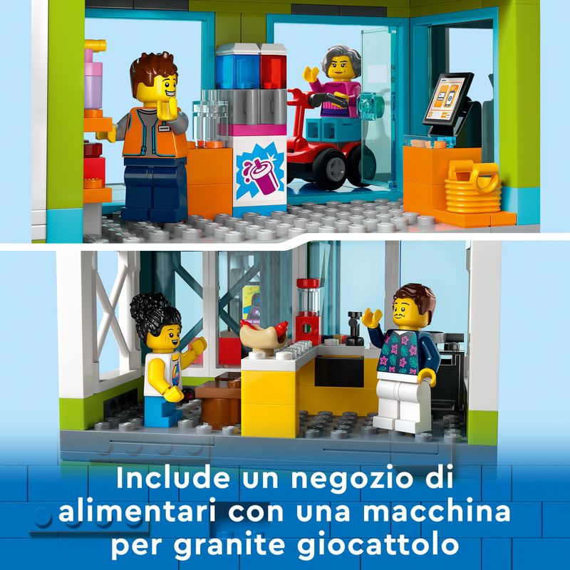 LEGO-City-60365-Condomini-Modular-Building-Set-con-Stanze-Combinabili-e-6-Minifigure-Regalo-di-Compleanno-per-Bambini-6--Anni