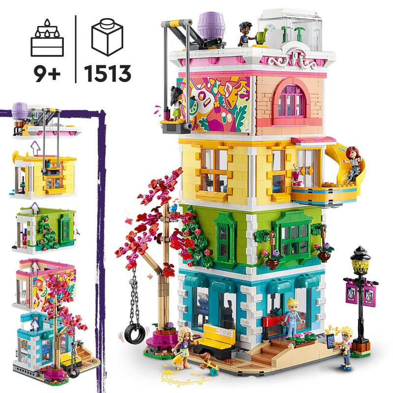 LEGO-Friends-41748-Centro-Comunitario-di-Heartlake-City-Modular-Building-con-Studio-d-Arte-e-di-Registrazione-Sala-Giochi