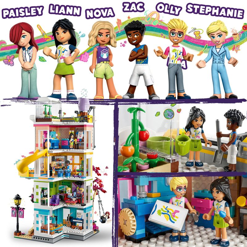 LEGO-Friends-41748-Centro-Comunitario-di-Heartlake-City-Modular-Building-con-Studio-d-Arte-e-di-Registrazione-Sala-Giochi