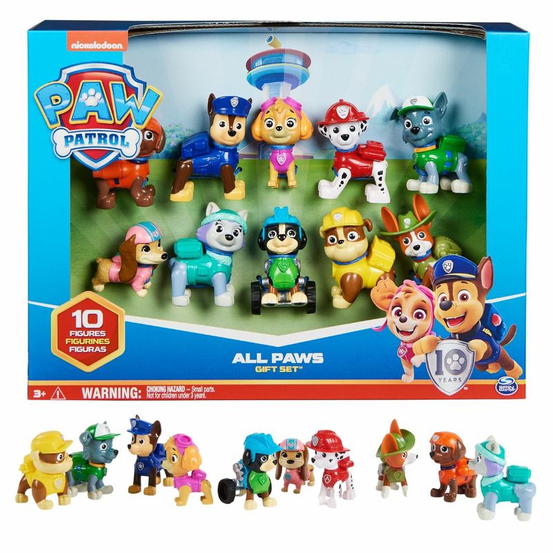 PAW-Patrol--Confezione-Regalo-Anniversario-10-Anni-Personaggi-da-collezione-10-cuccioli-inclusi-Giochi-per-bambini-dai-3-anni-in-su