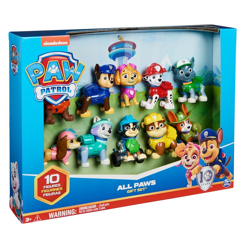 PAW-Patrol--Confezione-Regalo-Anniversario-10-Anni-Personaggi-da-collezione-10-cuccioli-inclusi-Giochi-per-bambini-dai-3-anni-in-su