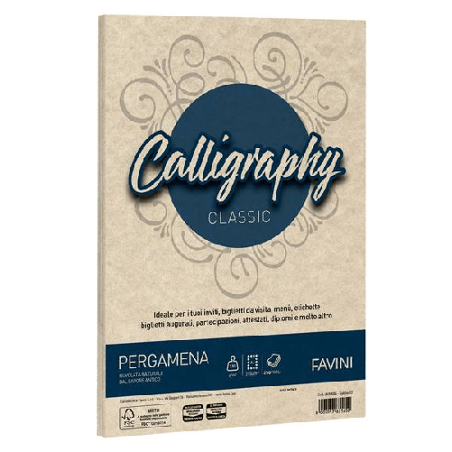 FAVINI Carta Calligraphy Pergamena 190gr A4 250fg sabbia 02 Favini