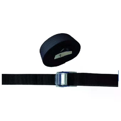 Vigor Cinghie Semplici Nero con Morsetto 25mm 5mt