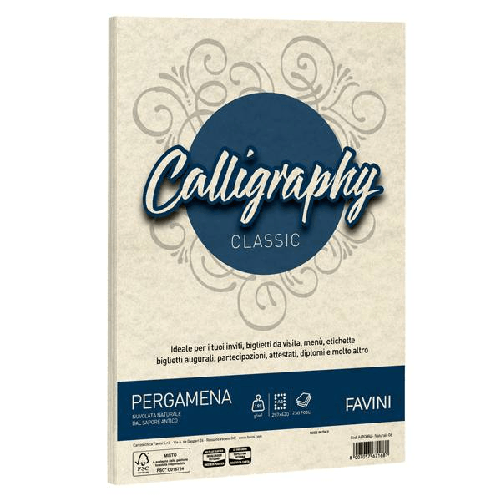 FAVINI Carta Calligraphy Pergamena 190gr A3 250fg naturale 06 Favini