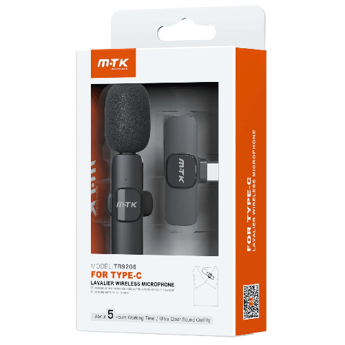 Movtek MOVTEK MINI MICROFONO LAVALIER WIRELESS NERO CON CONNETTORE LIGHTNING - TR9206