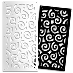 RICCI - Pannello Quadro arredo PVC traforato - PARASOLE nero / 73x73 cm