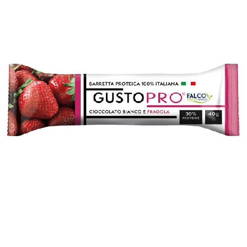 Falco Barretta proteica GustoPro 40gr cioccolato bianco e fragola Falco