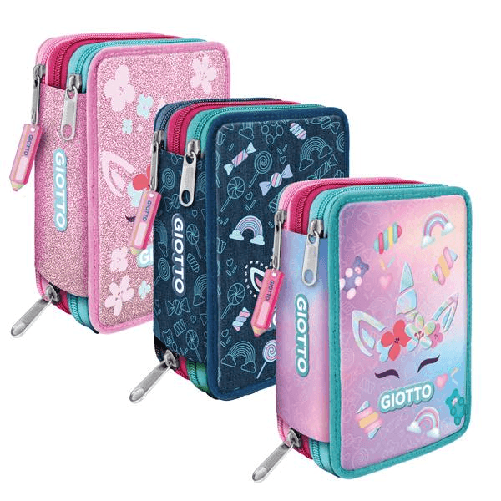 GIOTTO Astuccio 3 zip Candy collection fantasie assortite Giotto