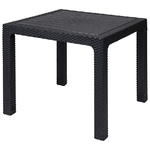 Tavolo quadrato 80x80 cm da esterno in pp effetto rattan, gambe rimovibili, Este'